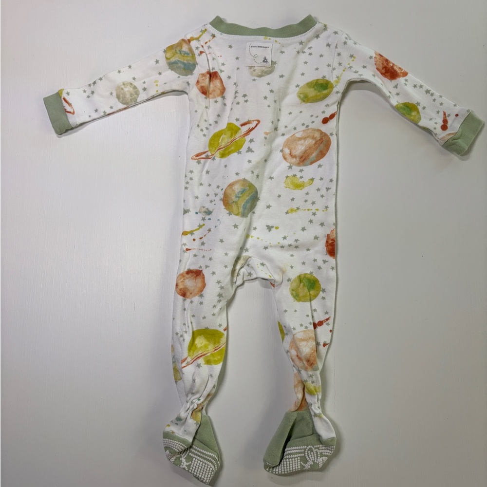 Burt’s Bees Baby 3–6M Organic Cotton Zip Sleepers Bundle | Holiday & Space - Picture 7 of 9